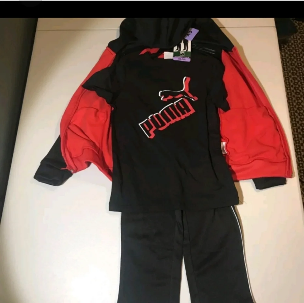 Puma Boys 3-Piece Tech Fleece Hoodie, Tee & Jogger Set nwt - Picture 4 of 7